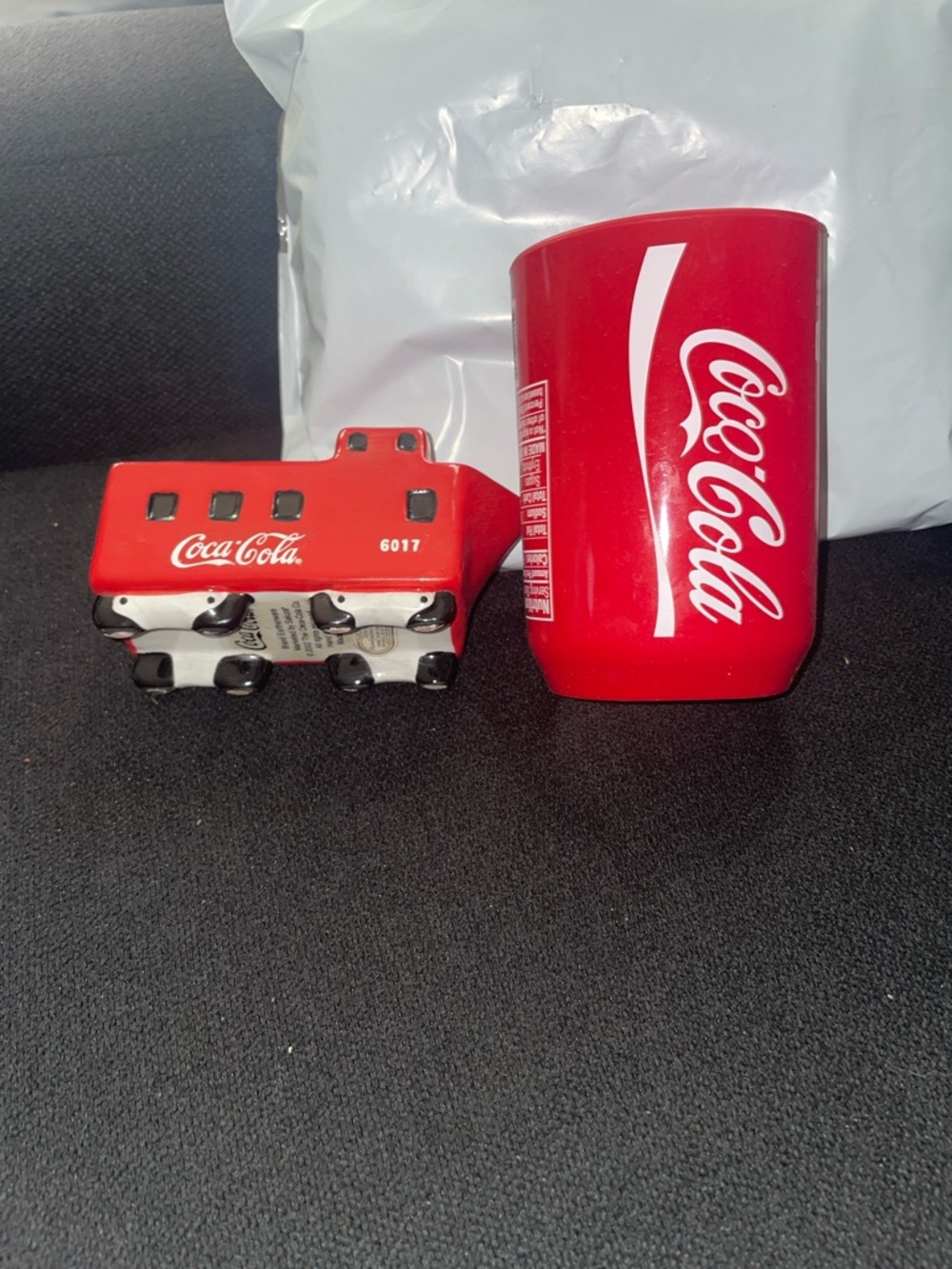 Coca Cola Red Toy Train Car and Red Coca Cola Cup Set